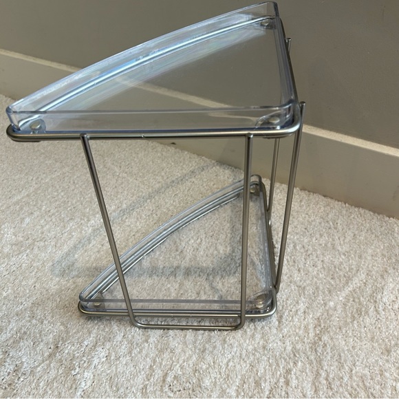 Two Tier Clear Corner Shelves - Set of 2 - Picture 8 of 16